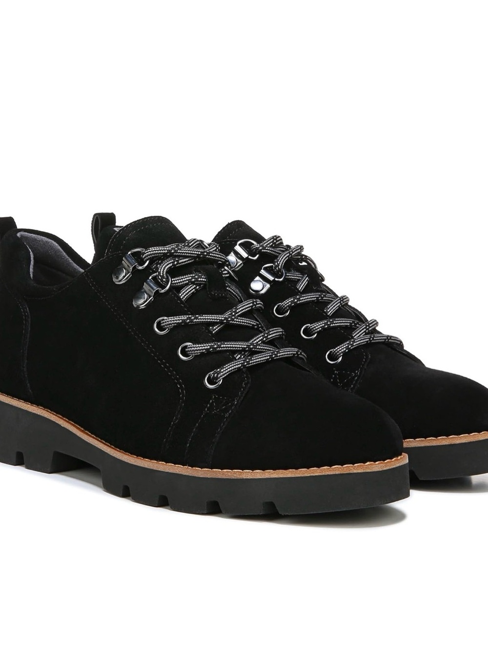 Vionic Women's Ballari Black Suede Lace-Up Loafer Shoes 10